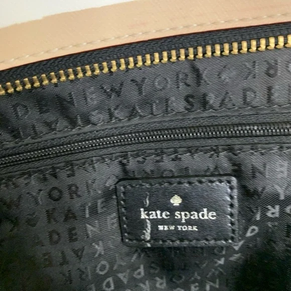 Kate Spade Jules Grant Street Tote Grainy Vinyl Striped PreOwned Slight Wear - Picture 11 of 14